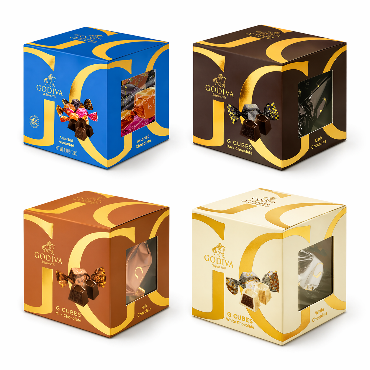 Godiva G Cube Dark Milk Assorted Chocolate 173g - 176g / Godiva G