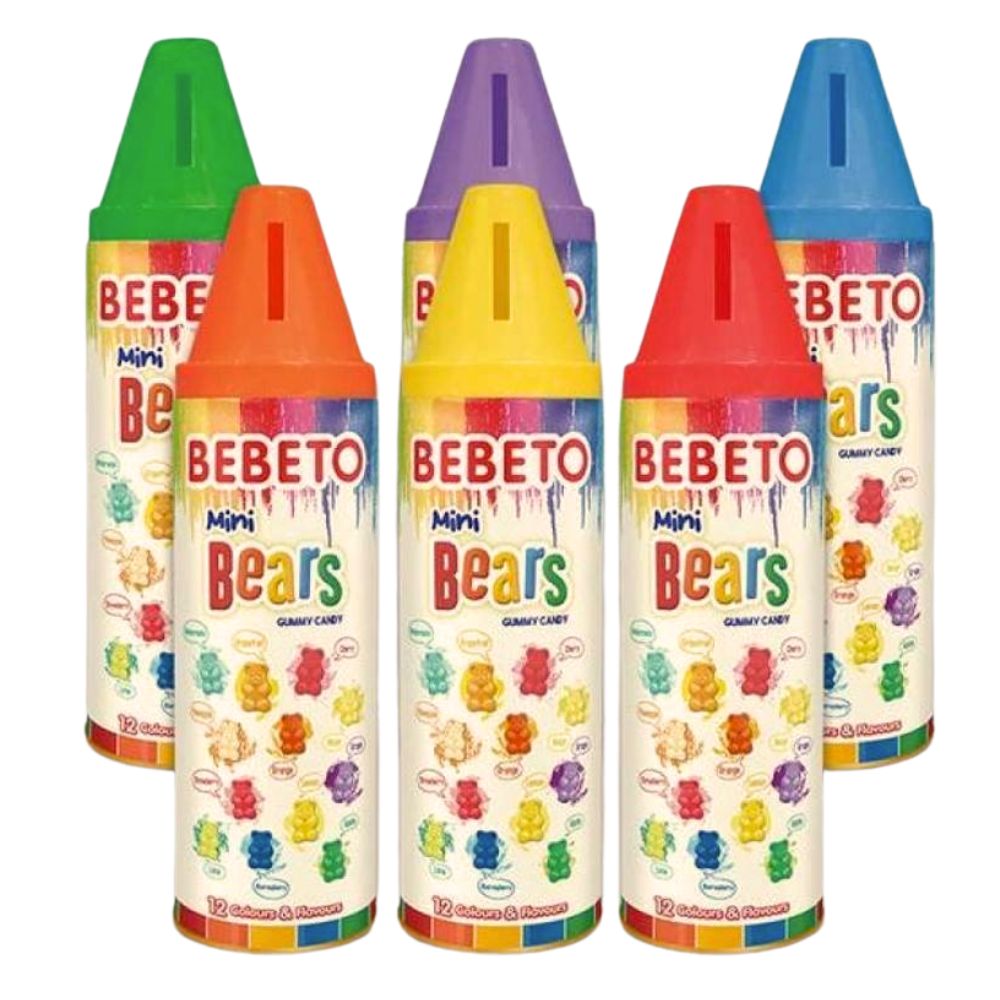 Bebeto Mini Gummy Bears Crayon Coin Tin Can 200g - Beehive Chocolate & Gift Malaysia