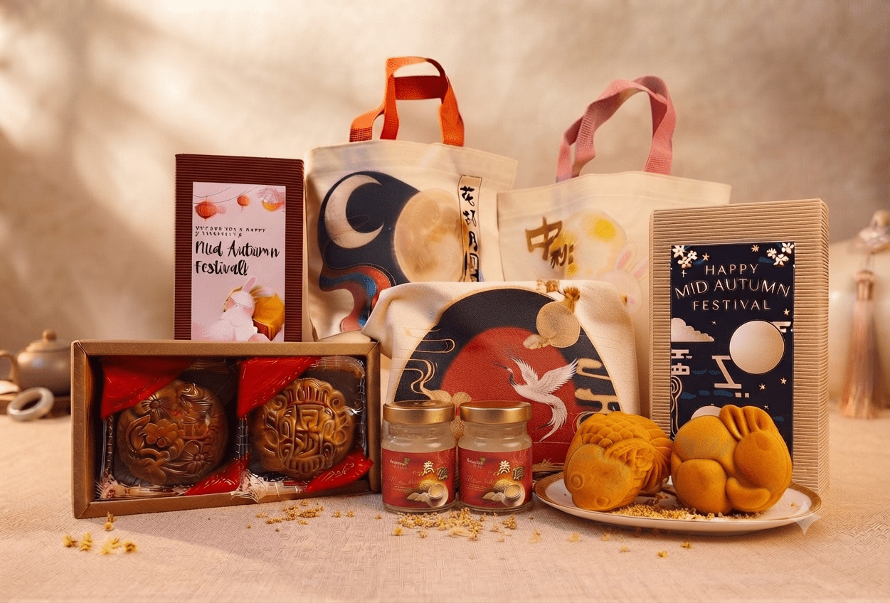 Beehive Chocolate Mid-Autumn Canvas Mooncake with Bird Nest Gift Bag - Beehive Chocolate & Gift Malaysia