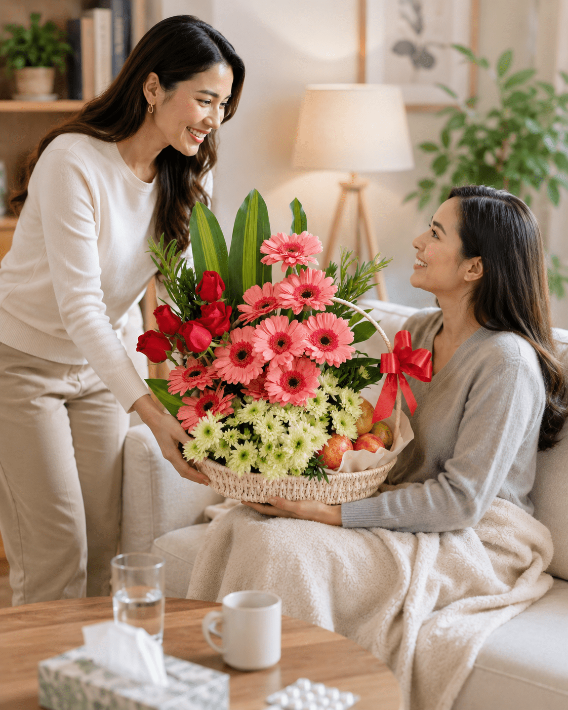 Beehive Fruit Basket + Flowers Hamper - Beehive Chocolate & Gift Malaysia