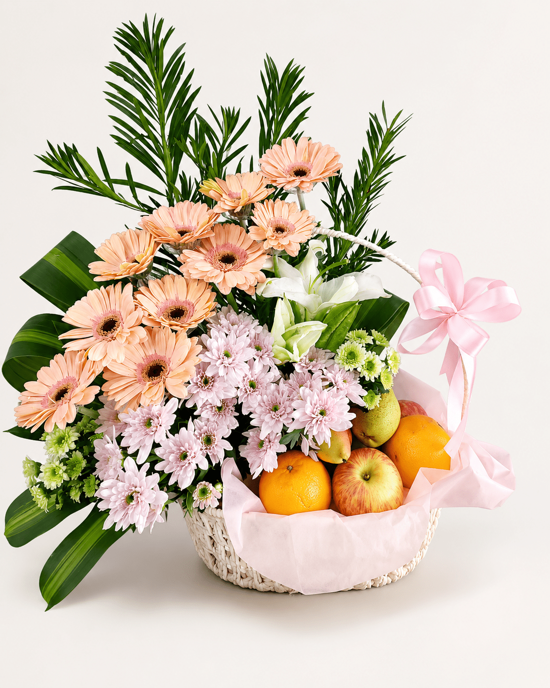 Beehive Fruit Basket + Flowers Hamper - Beehive Chocolate & Gift Malaysia
