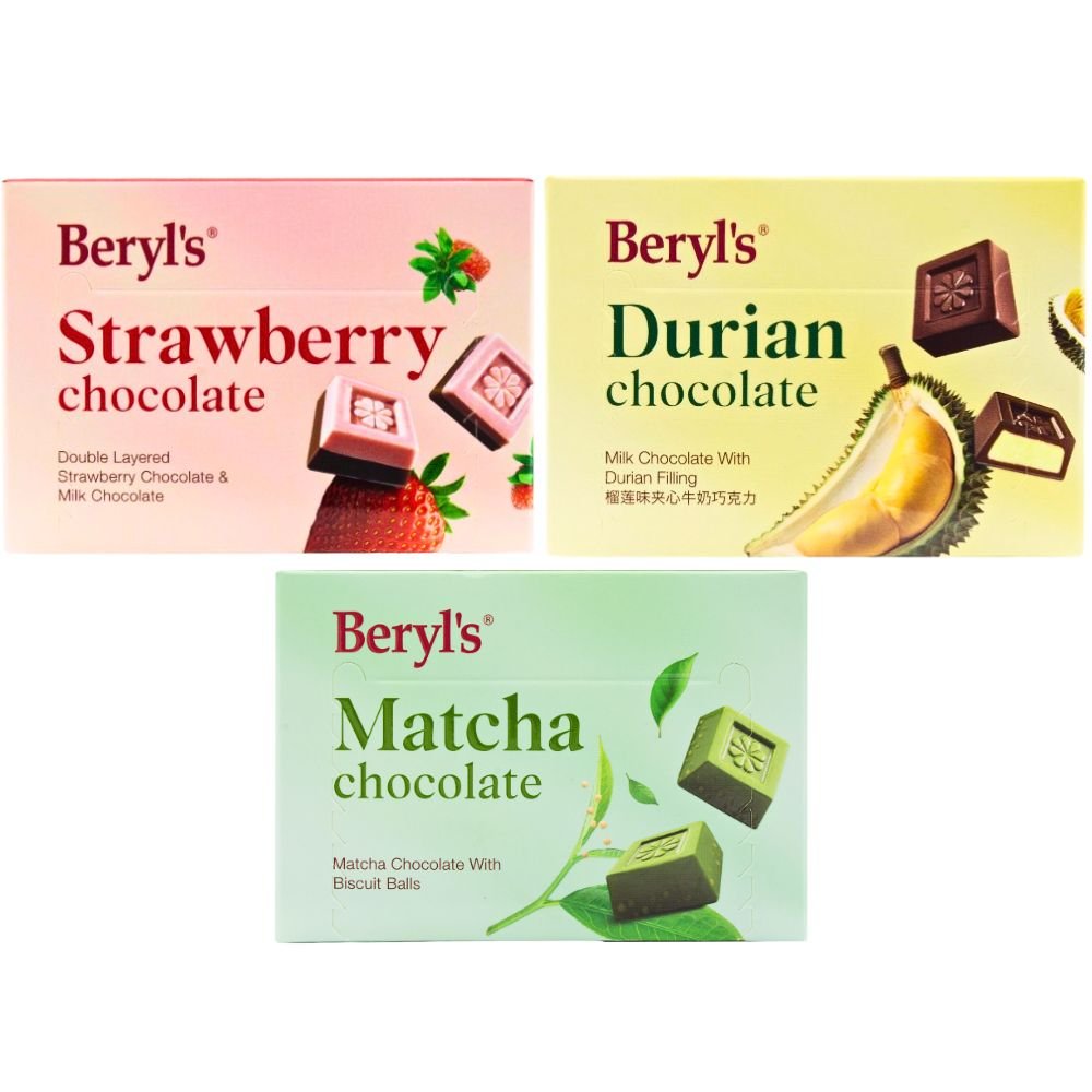 Beryls Assorted Snow Matcha Fruity Chocolate Gift Box 60g - Beehive Chocolate & Gift Malaysia