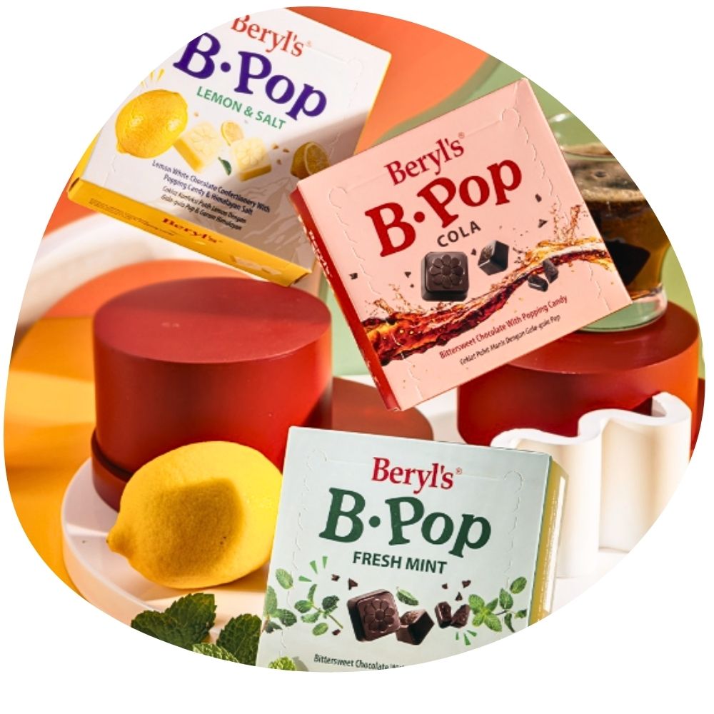 Beryls B Pop Assorted White Bittersweet Chocolate Box 50g - Beehive Chocolate & Gift Malaysia