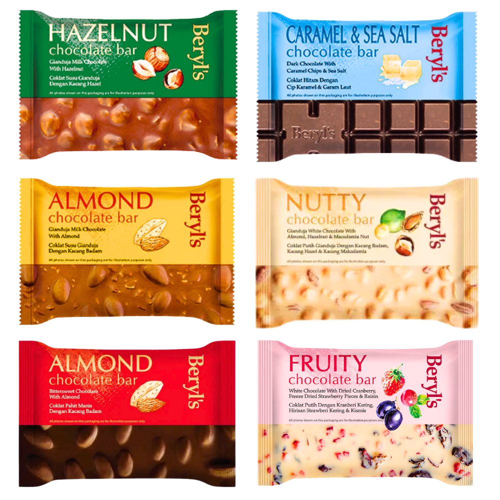 Beryls Chocolate Bar Assorted Flavour 100g - Beehive Chocolate & Gift Malaysia