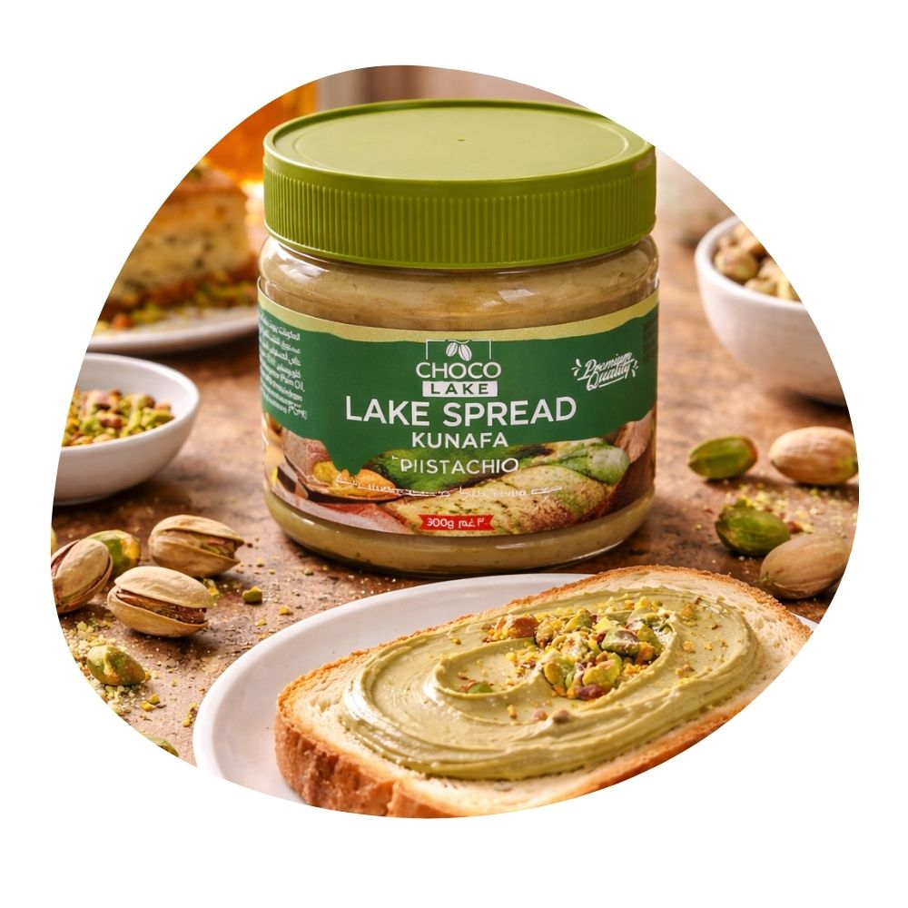 Choco Lake Assorted Kunafa Milk Chocolate Butter Pistachio Jar Spread 300g - Beehive Chocolate & Gift Malaysia