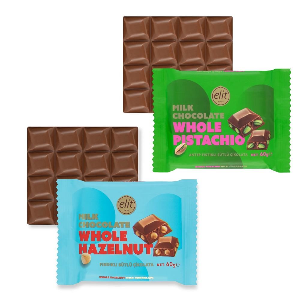 elit Assorted Milk Chocolate Nut Bar 60g - Beehive Chocolate & Gift Malaysia