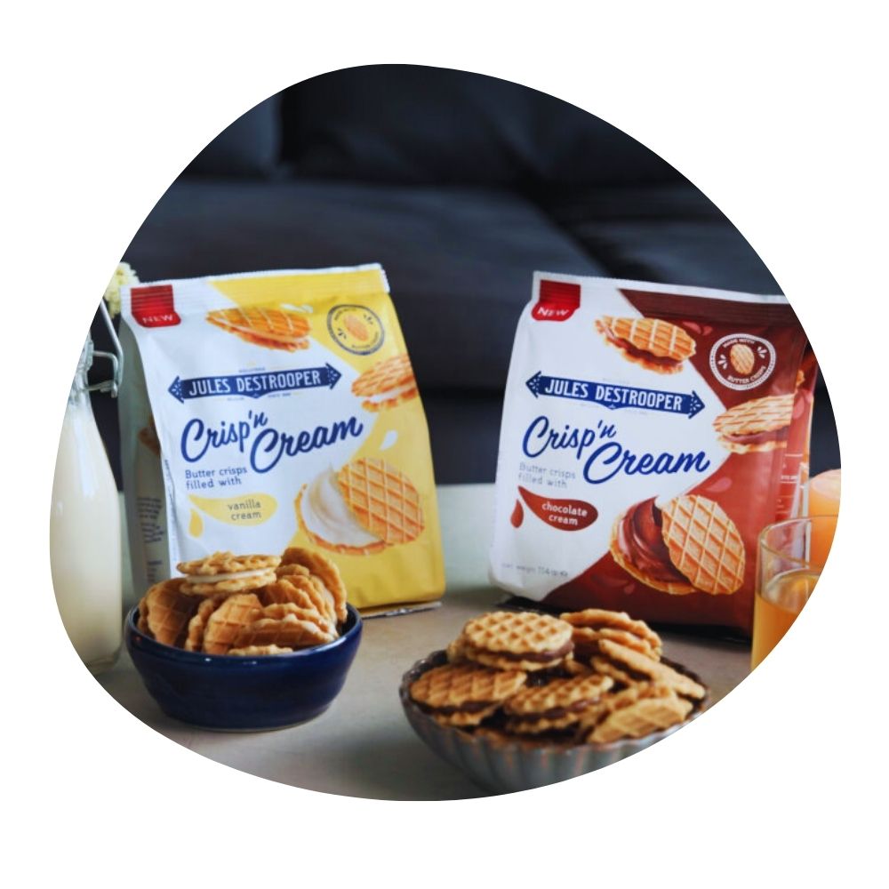 Jules Destrooper Crisp n Cream Chocolate Vanilla 114g - Beehive Chocolate & Gift Malaysia