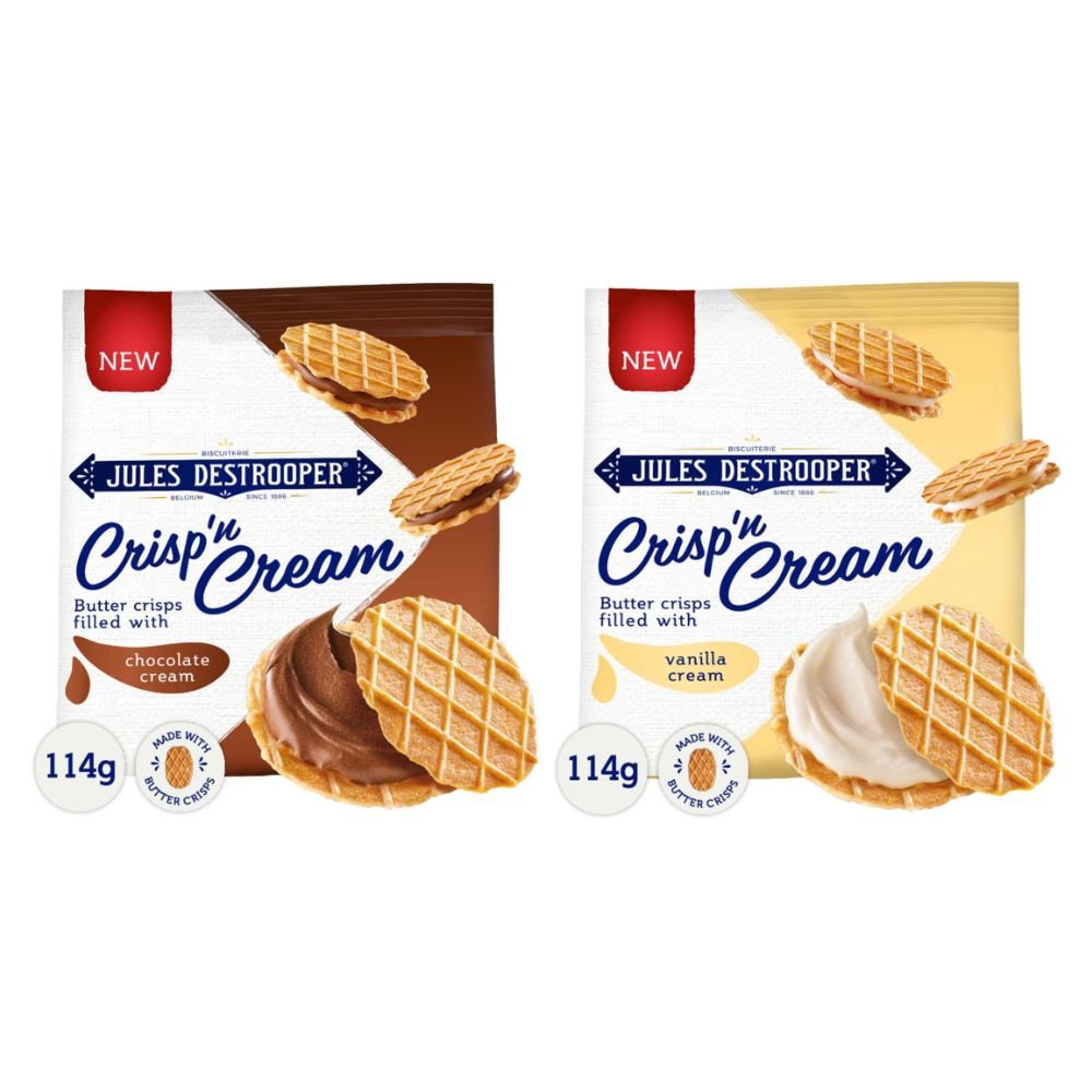 Jules Destrooper Crisp n Cream Chocolate Vanilla 114g - Beehive Chocolate & Gift Malaysia