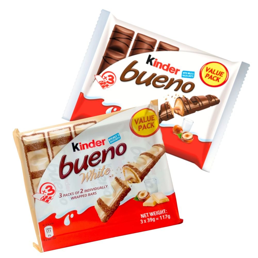 Kinder Bueno Milk White Chocolate Wafer Pack 117g-129g - Beehive Chocolate & Gift Malaysia