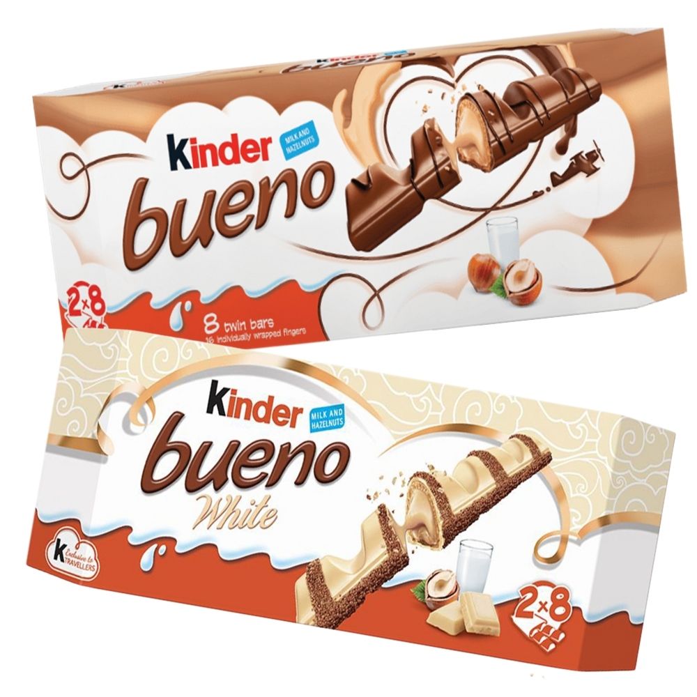 Kinder Bueno Mini 8 Twin White Milk Chocolate Wafer 312g-344g - Beehive Chocolate & Gift Malaysia