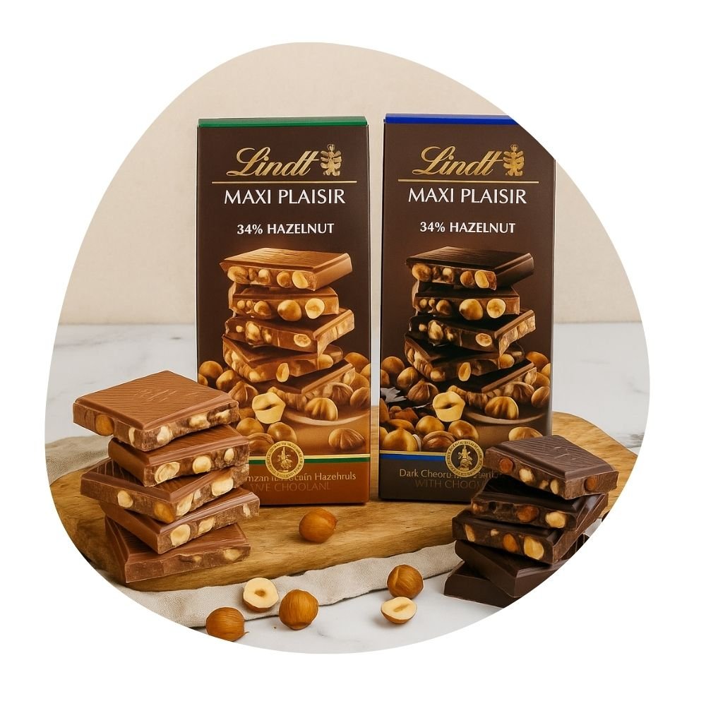 Lindt Maxi Plaisir 34% Hazelnut Dark Milk Chocolate Bar 150g - Beehive Chocolate & Gift Malaysia