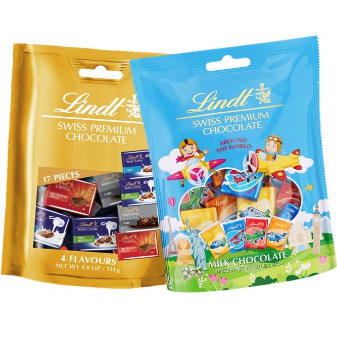 Lindt Napolitan Swiss Premium Milk & Assorted Chocolate Bag 114g - Beehive Chocolate & Gift Malaysia