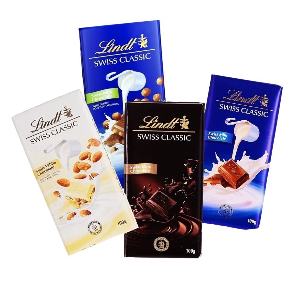 Lindt Swiss Classic Dark Milk Hazelnut Chocolate Bar 100g - Beehive Chocolate & Gift Malaysia