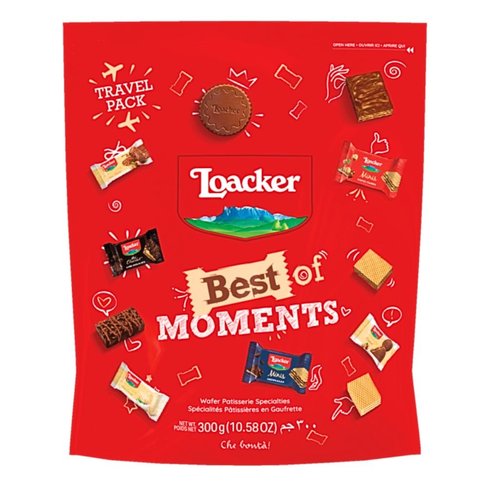 Loacker The Best of Moments Assorted Chocolate Wafer Pouch 300g - Beehive Chocolate & Gift Malaysia