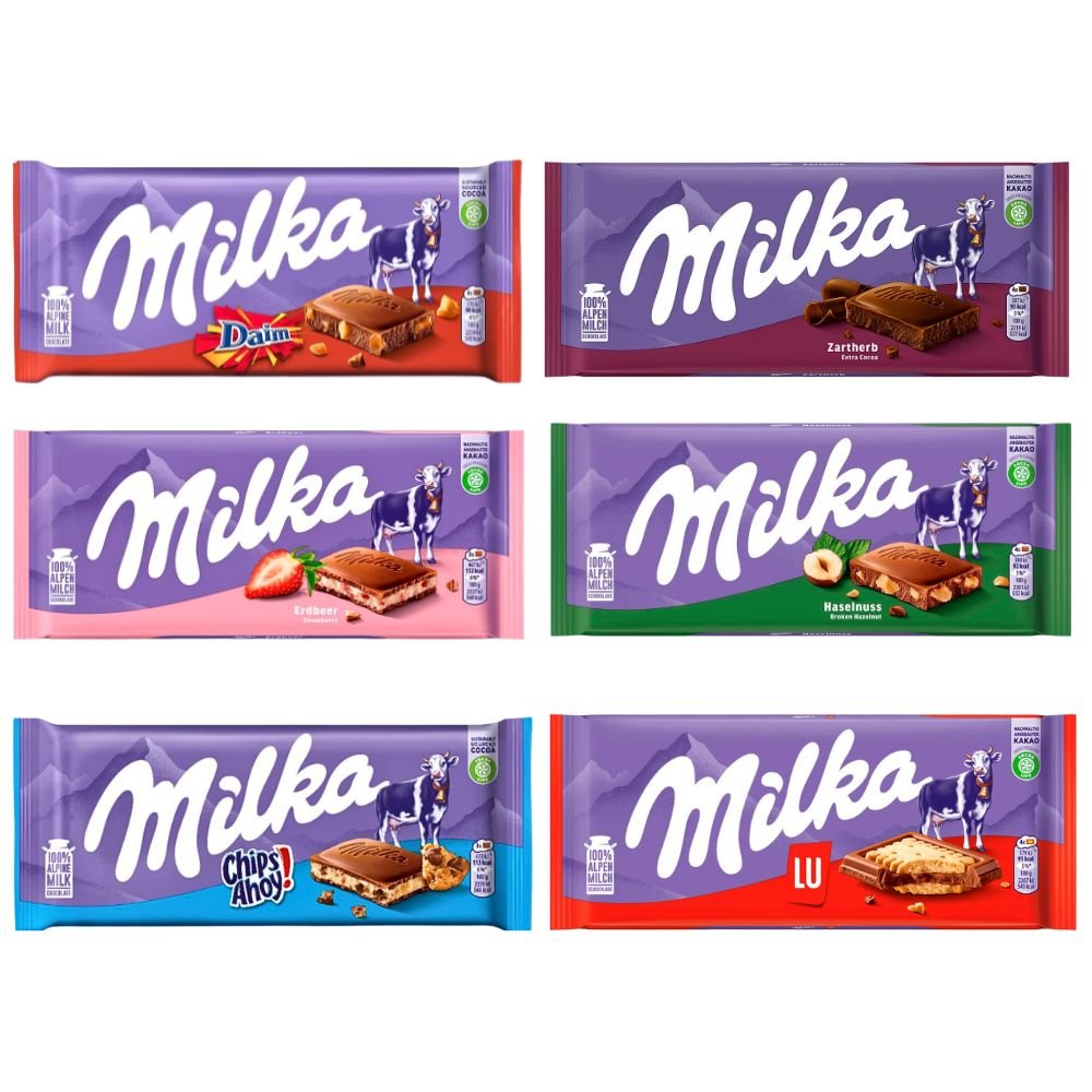 Milka Assorted Chocolate Bar 87g - 100g - Beehive Chocolate & Gift Malaysia